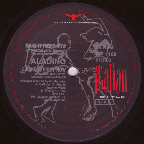Aladino - Make It Right Now (1993) [12"]