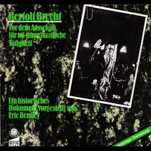 Bertolt Brecht - Vor Dem Ausschuß Für Un-Amerikanische Tätigkeit (1978) [1LP]