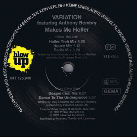Variation Featuring Anthony Bembry - Makes Me Holler (1992) [12"]