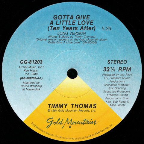 Timmy Thomas - Gotta Give A Little Love (Ten Years After) (1984) [12"]