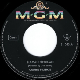 Connie Francis - Havah Negilah (1961) [7"]