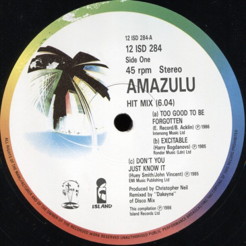 Amazulu - Too Good To Be Forgotten (1986) [12"]