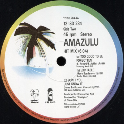 Amazulu - Too Good To Be Forgotten (1986) [12"]