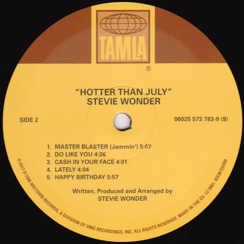 Stevie Wonder - Hotter Than July (2017) [1LP] 180g