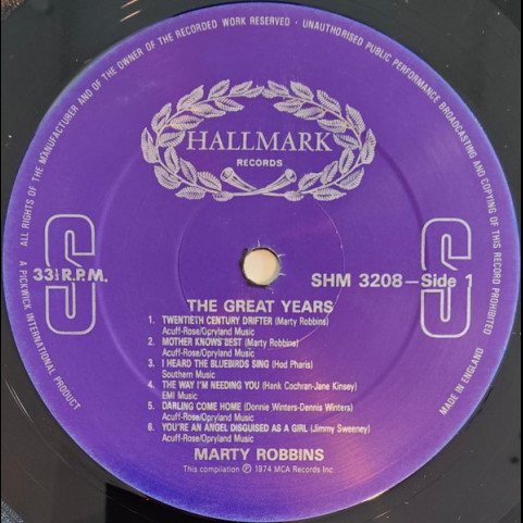 Marty Robbins - The Great Years (1987) [1LP]