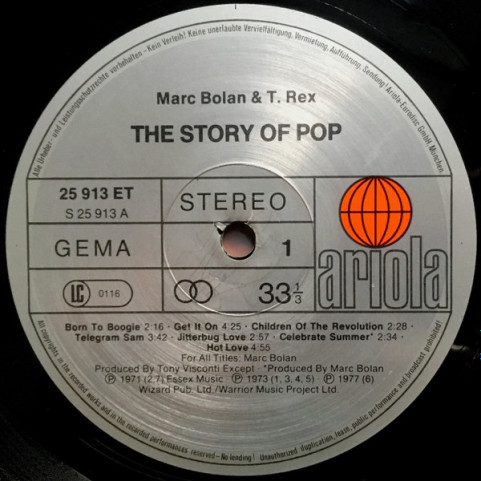 Marc Bolan & T. Rex - The Story Of Pop: Marc Bolan & T. Rex (1978) [1LP]
