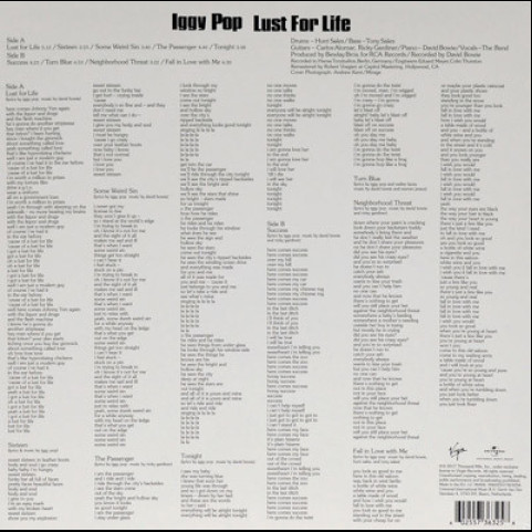 Iggy Pop - Lust For Life (2017) [1LP] 180g