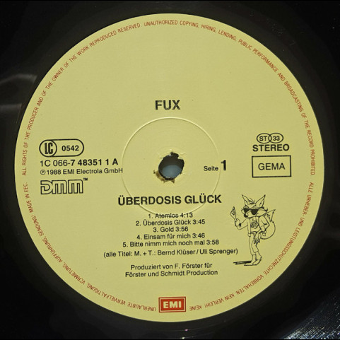 Fux - Überdosis Glück (1988) [1LP]