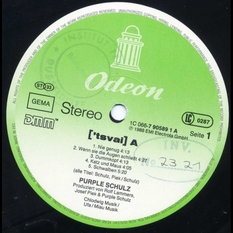 Purple Schulz - ['tsvai] (1988) [1LP]