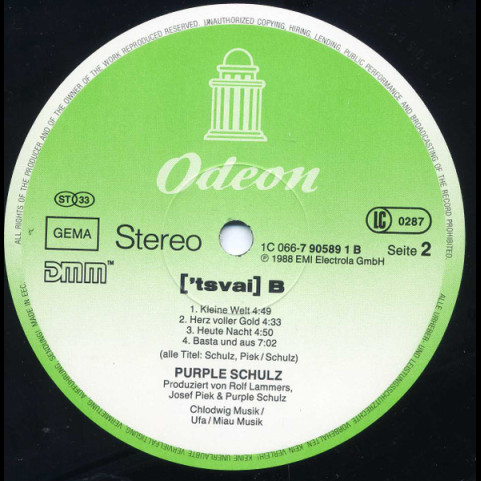 Purple Schulz - ['tsvai] (1988) [1LP]