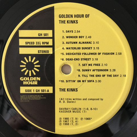 Kinks, The - Golden Hour Of The Kinks (1971) [1LP]