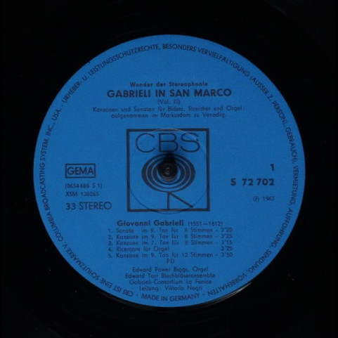 E. Power Biggs, Edward Tarr Brass Ensemble, The, Gabrieli Consort La Fenice, Vittorio Negri - Gabrieli In San Marco (Vol. III) (1967) [1LP]