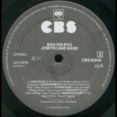 Jomfru Ane Band - Bag Din Ryg (1982) [1LP]