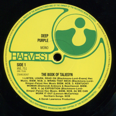 Deep Purple - The Book Of Taliesyn (2015) [1LP]