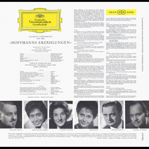 Jacques Offenbach, Mattiwilda Dobbs ∙ Gladys Kuchta ∙ Hedi Klug ∙ Cvetka Ahlin ∙ Sándor Kónya, Richard Kraus - Hoffmanns Erzählungen (In Deutsch Gesungen) (1964) [1LP]