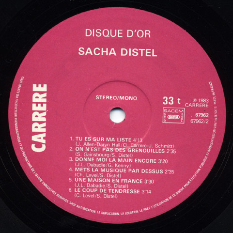 Sacha Distel - Disque D'Or (1983) [1LP]