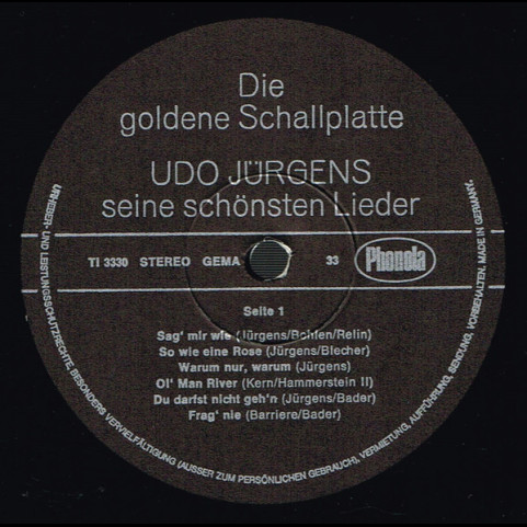 Udo Jürgens - Die Goldene Schallplatte (Seine Schönsten Lieder) [1LP]