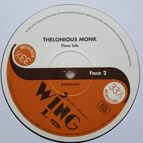 Thelonious Monk - Piano Solo (2017) [1LP]