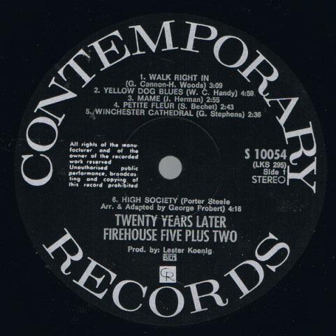 Firehouse Five Plus Two - Twenty Years Later (1970) [1LP]