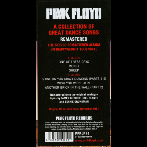 Pink Floyd - A Collection Of Great Dance Songs (2017) [1LP] 180g