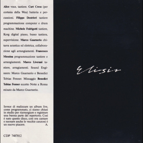 Alice (4) - Elisir (1987) [1CD]