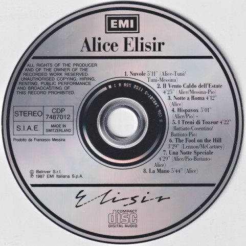 Alice (4) - Elisir (1987) [1CD]