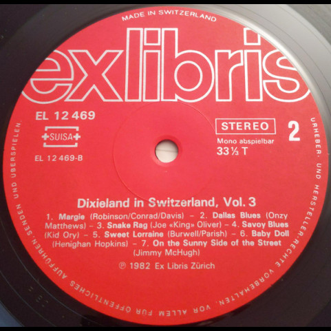 Various - Dixieland In Switzerland: Blues Dixieland Old Time Jazz Vol. 3 (1982) [1LP]