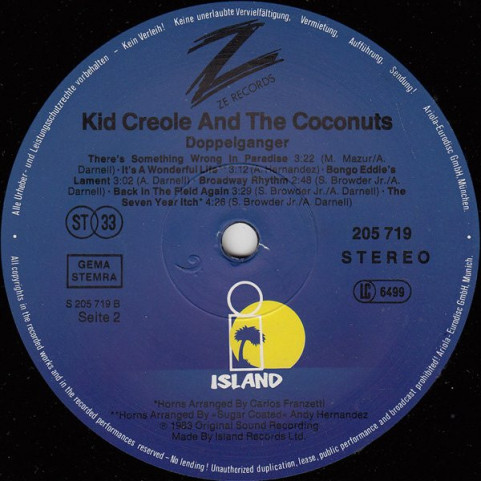 Kid Creole And The Coconuts - Doppelganger (1983) [1LP]