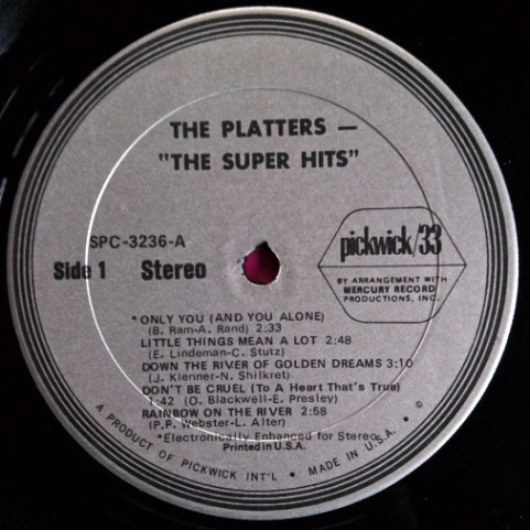 Platters, The - Super Hits Of The Platters (1970) [1LP]