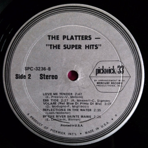Platters, The - Super Hits Of The Platters (1970) [1LP]