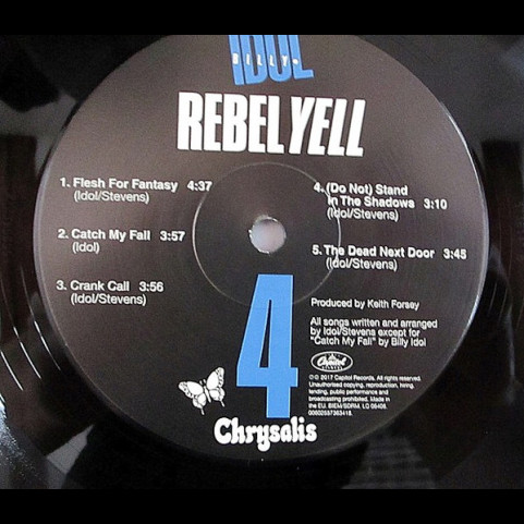 Billy Idol - Rebel Yell (2017) [1LP] 180g