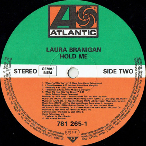 Laura Branigan - Hold Me (1985) [1LP]