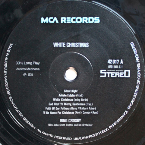 Bing Crosby - White Christmas (1977) [1LP]