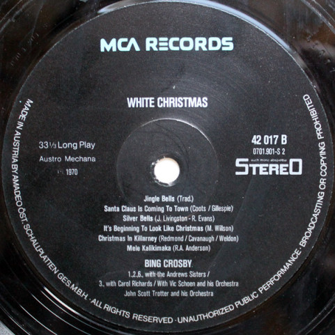 Bing Crosby - White Christmas (1977) [1LP]