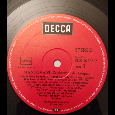 Mantovani And His Orchestra - Zauberwelt Der Geigen [1LP]