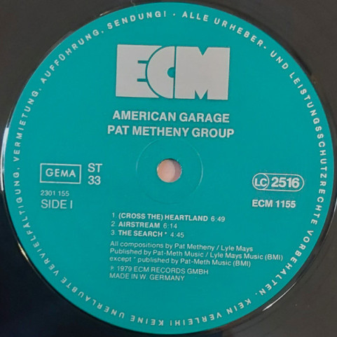 Pat Metheny Group - American Garage (1979) [1LP]