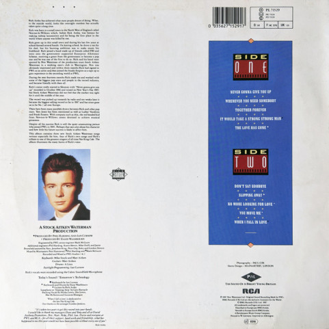 Rick Astley - Whenever You Need Somebody (1987) [1LP]