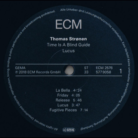 Thomas Strønen, Time Is A Blind Guide - Lucus (2018) [1LP]