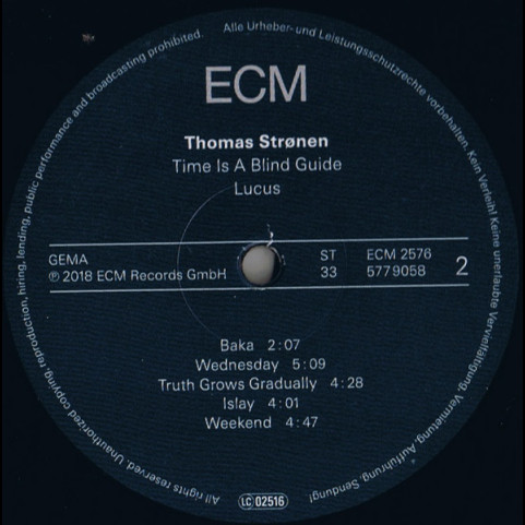Thomas Strønen, Time Is A Blind Guide - Lucus (2018) [1LP]