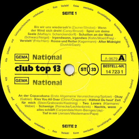 Various - Club Top 13 National Mai/Juni 1988 (1988) [1LP]
