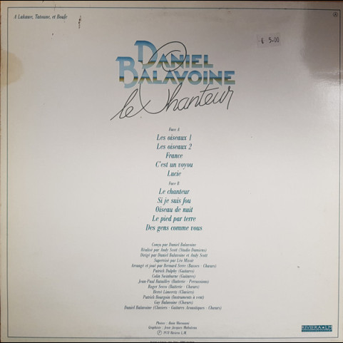 Daniel Balavoine - Le Chanteur (1978) [1LP]