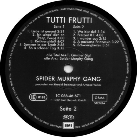 Spider Murphy Gang - Tutti Frutti [1LP]