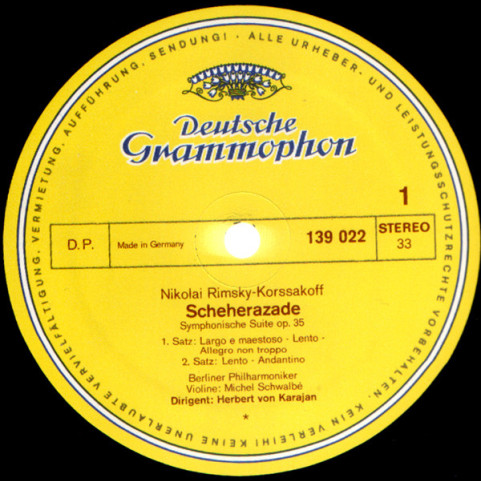 Nikolai Rimsky-Korsakov / Berliner Philharmoniker • Herbert von Karajan - Scheherazade [1LP]