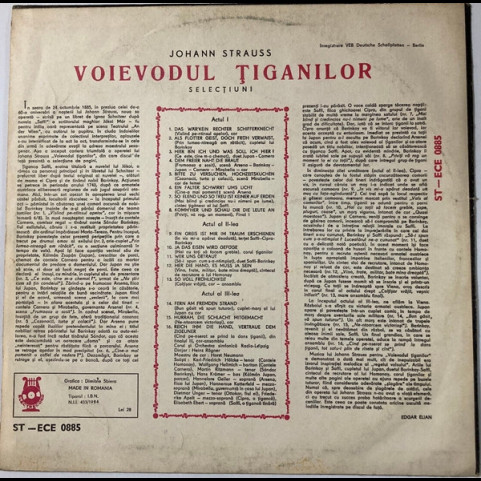 Johann Strauss Jr. - Voievodul Țiganilor (Selecțiuni) [1LP]