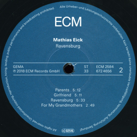Mathias Eick - Ravensburg (2018) [1LP]