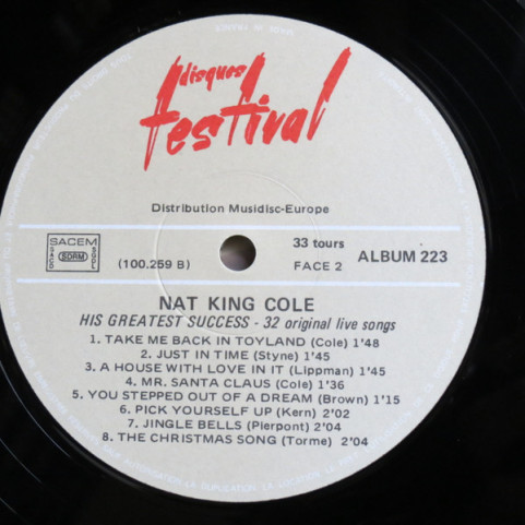 Nat King Cole - His Greatest Success 32 Live Original Songs  [2LP]