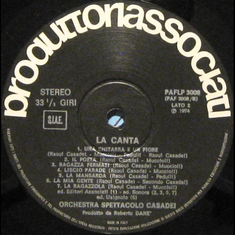 Orchestra Spettacolo Raoul Casadei - La Canta (1974) [1LP]