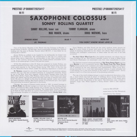 Sonny Rollins - Saxophone Colossus (2017) [1LP] 180g