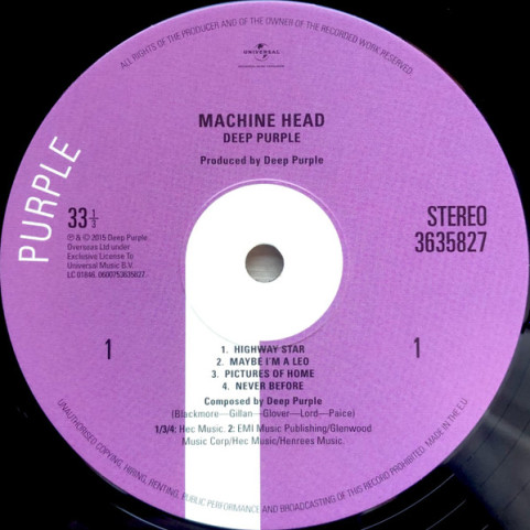 Deep Purple - Machine Head (2016) [1LP]