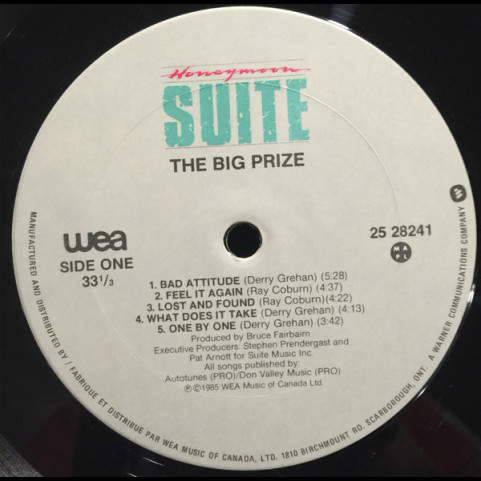 Honeymoon Suite - The Big Prize (1985) [1LP]